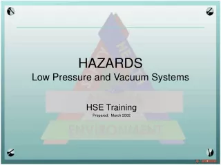 HAZARDS Low Pressure and Vacuum Systems