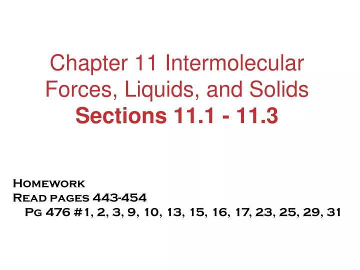 chapter 11 intermolecular forces liquids and solids sections 11 1 11 3