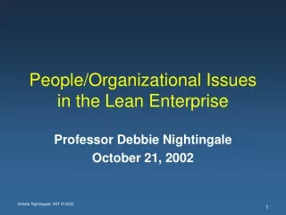 People/Organizational Issues in the Lean Enterprise