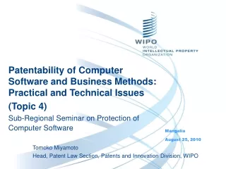 Patentability of Computer Software and Business Methods:  Practical and Technical Issues (Topic 4)