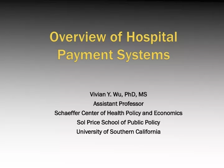 overview of hospital payment systems