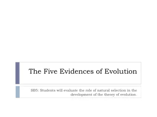 The Five Evidences of Evolution
