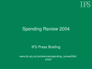 Spending Review 2004