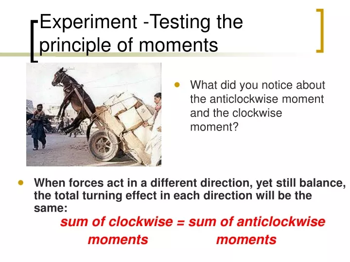 experiment testing the principle of moments