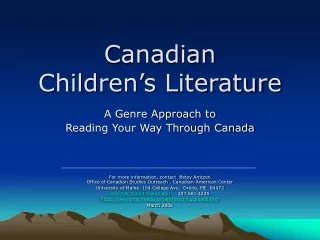 Canadian  Children’s Literature
