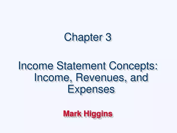 chapter 3 income statement concepts income