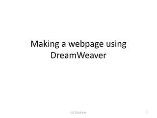 Making a webpage using DreamWeaver