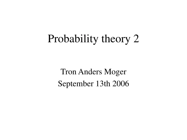 probability theory 2