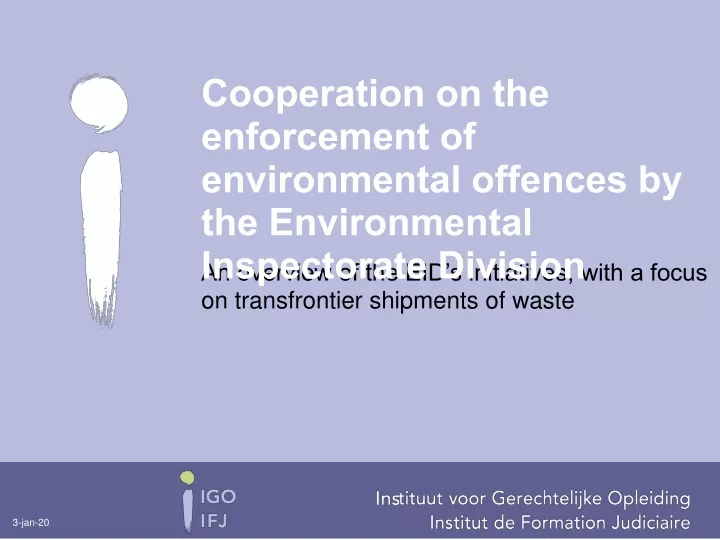 cooperation on the enforcement of environmental