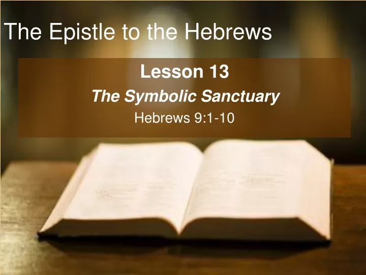 the epistle to the hebrews