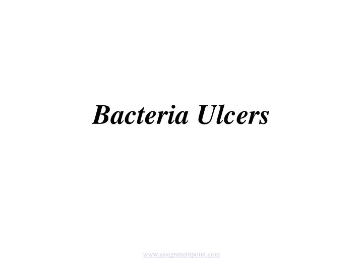 bacteria ulcers