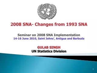 Seminar on 2008 SNA Implementation 14-16 June 2010, Saint Johns’, Antigua and Barbuda GULAB SINGH