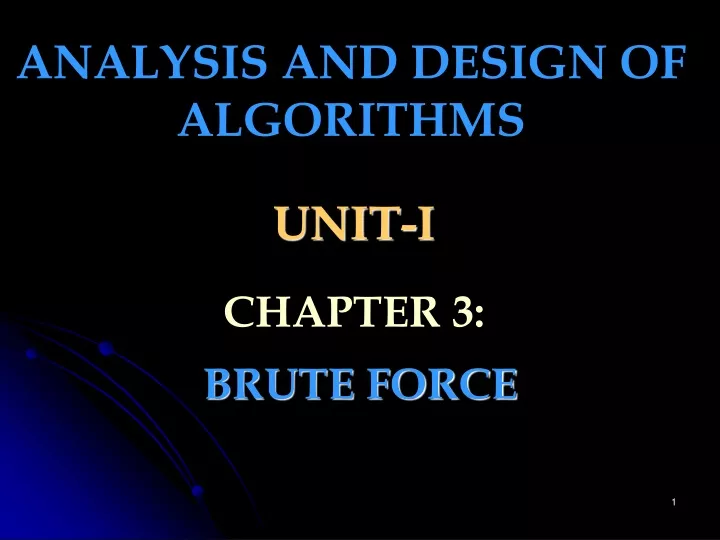 analysis and design of algorithms