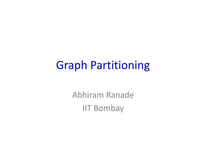 graph partitioning