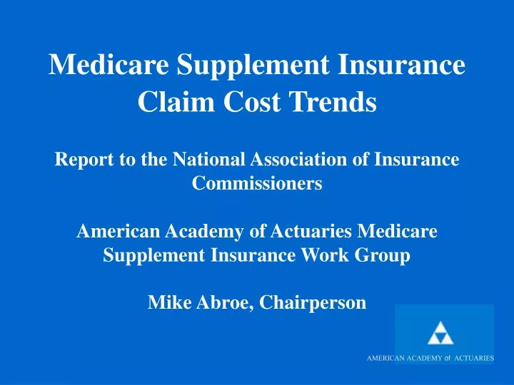 medicare supplement insurance claim cost trends