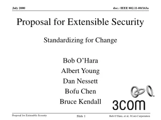 Proposal for Extensible Security