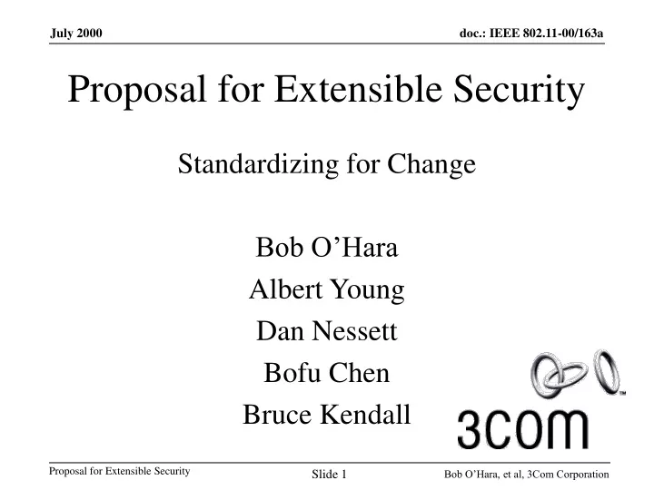 proposal for extensible security