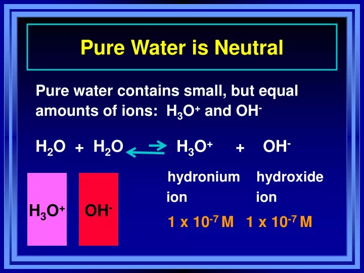 pure water is neutral