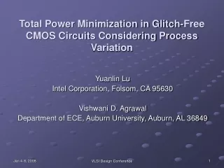 Total Power Minimization in Glitch-Free CMOS Circuits Considering Process Variation