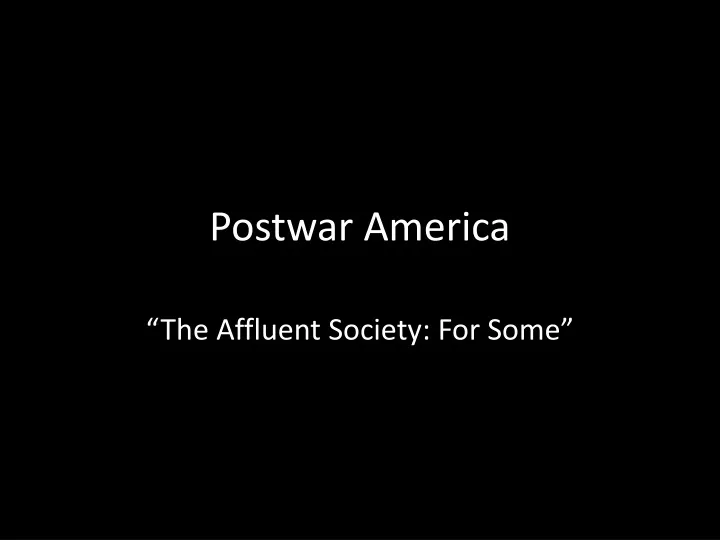 postwar america