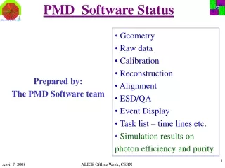 PMD  Software Status