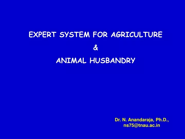 expert system for agriculture animal husbandry