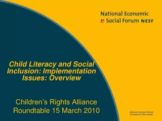 Children’s Rights Alliance Roundtable 15 March 2010