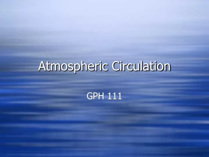 atmospheric circulation