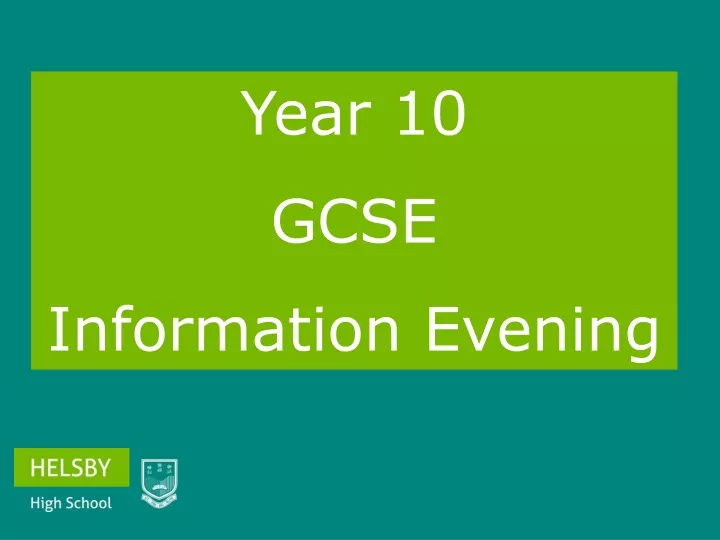 year 10 gcse information evening