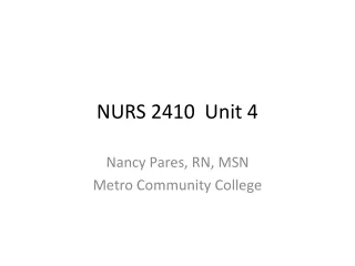 NURS 2410  Unit 4