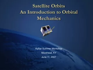 Satellite Orbits An Introduction to Orbital Mechanics