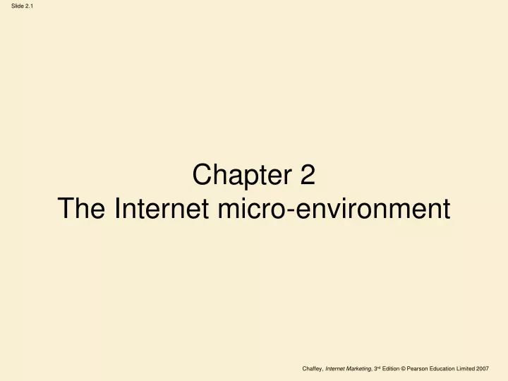 chapter 2 the internet micro environment