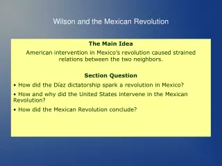 Wilson and the Mexican Revolution
