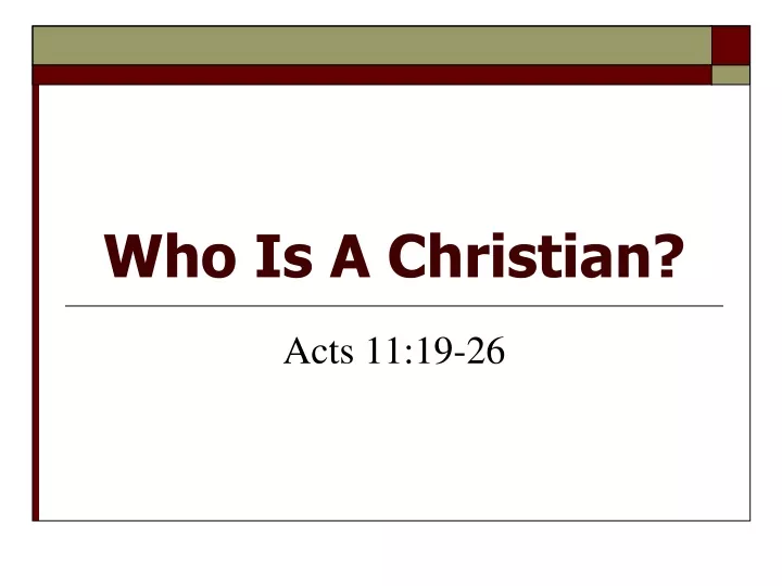 who is a christian