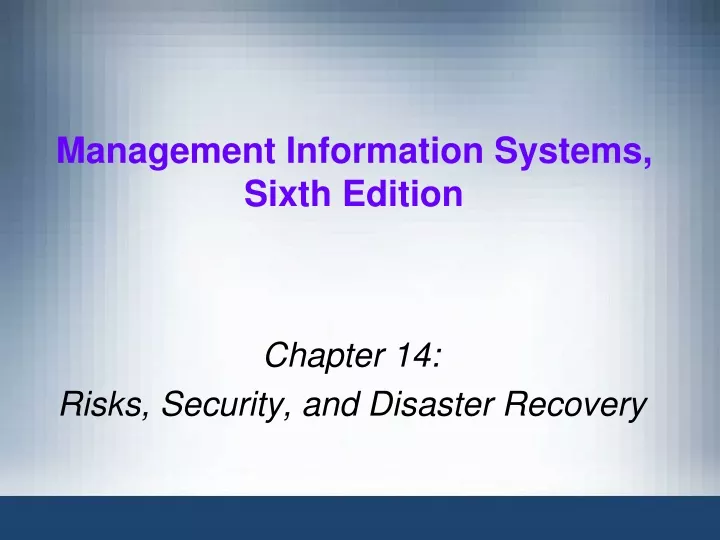 management information systems sixth edition