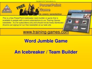 Word Jumble Game An Icebreaker / Team Builder