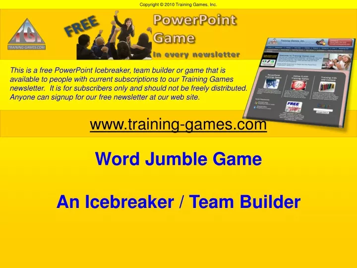 word jumble game an icebreaker team builder