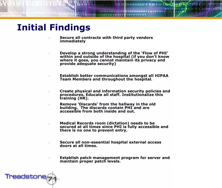 initial findings meaning in research