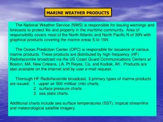 MARINE WEATHER PRODUCTS