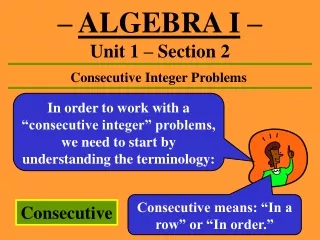 –  ALGEBRA I  – Unit 1 – Section 2