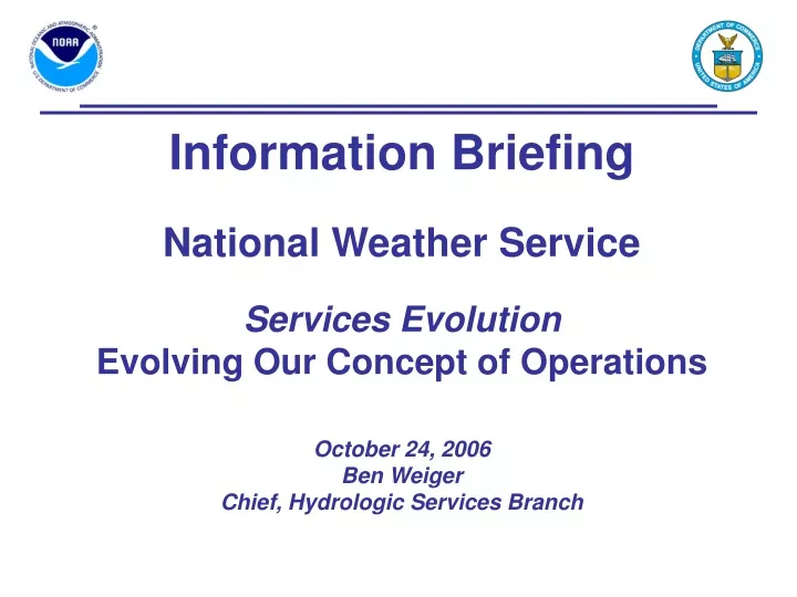 information briefing national weather service