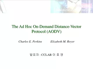 The Ad Hoc On-Demand Distance-Vector Protocol (AODV)
