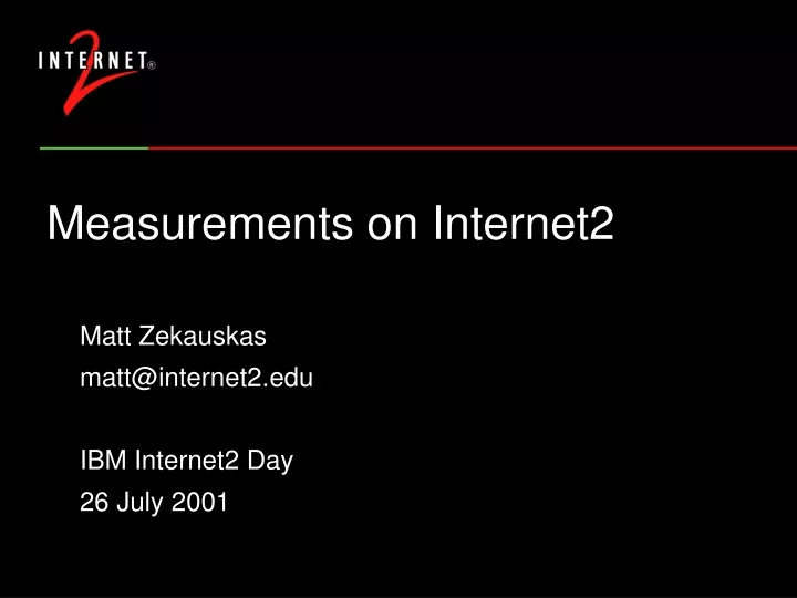 measurements on internet2