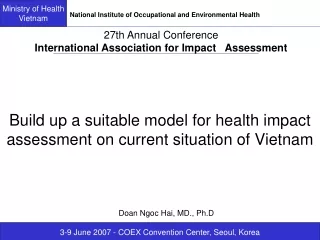 Build up a suitable model for health impact assessment on current situation of Vietnam