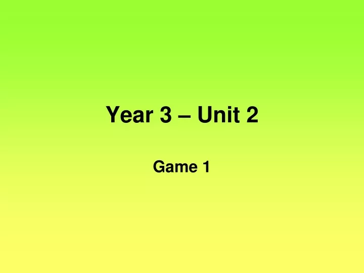 year 3 unit 2