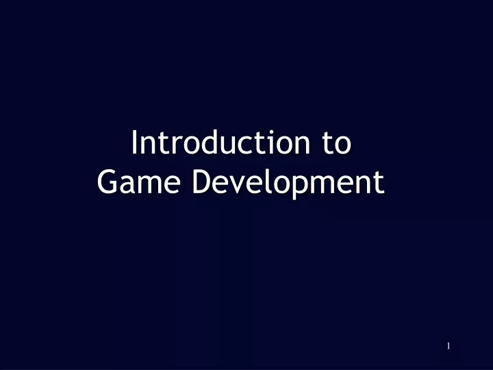 introduction to game development