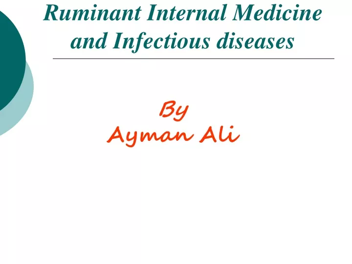 ruminant internal medicine and infectious diseases
