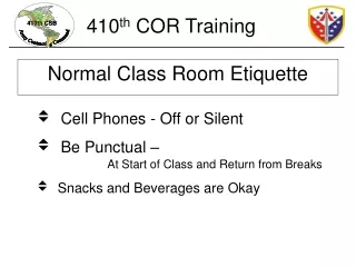 Normal Class Room Etiquette