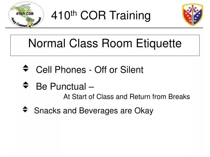 normal class room etiquette