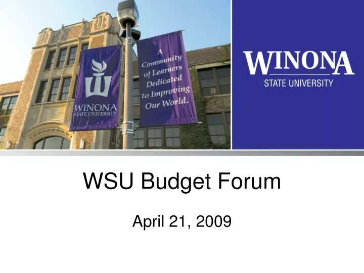 wsu budget forum
